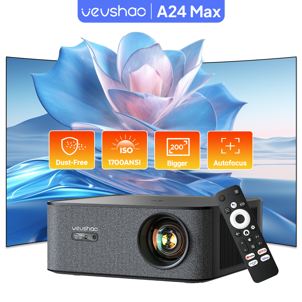 Video Home Cinema - VEVSHAO 1080P Projector 4K A24 Max