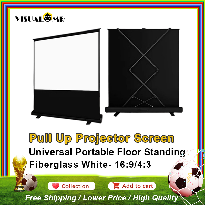 Home Cinema Setup - Portable Projector Screen Pull Up 60-120inch