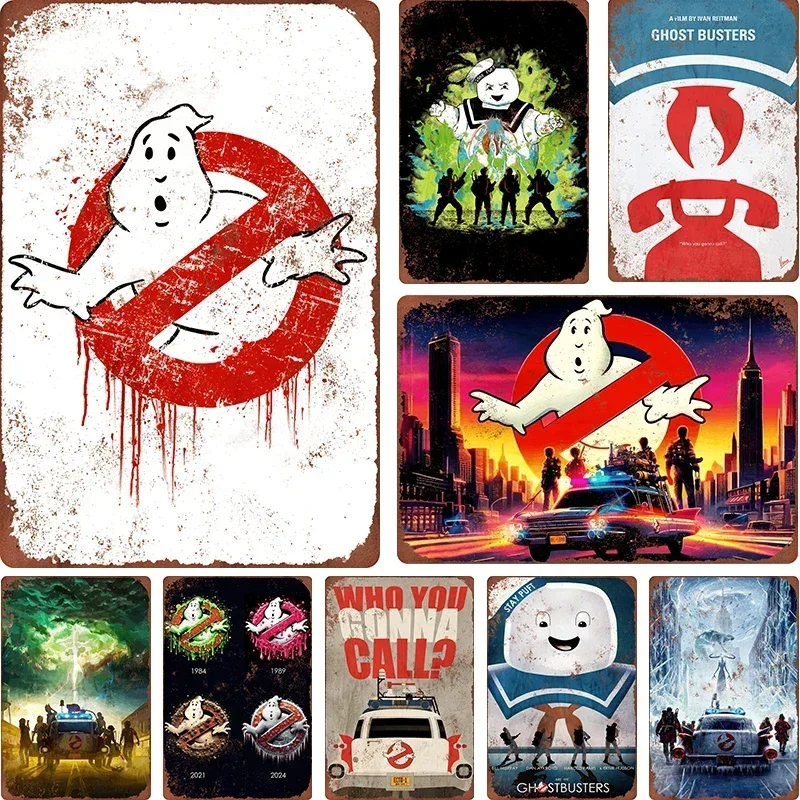 Home Cinema Setup - 1pcs Ghostbusters Metal Wall Art, Vintage
