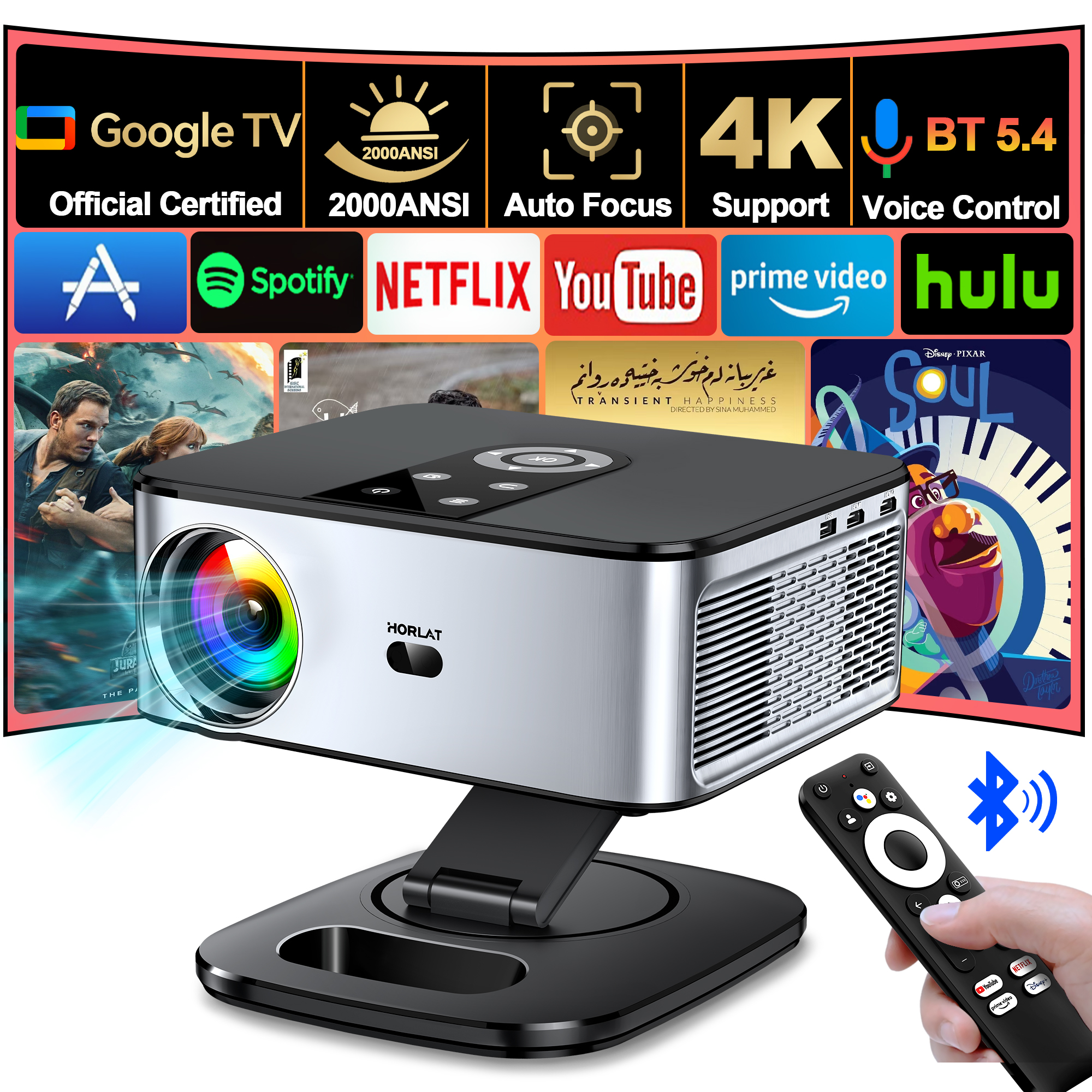 Home Cinema Focal - HORLAT Google TV Projector 40000 Lumens