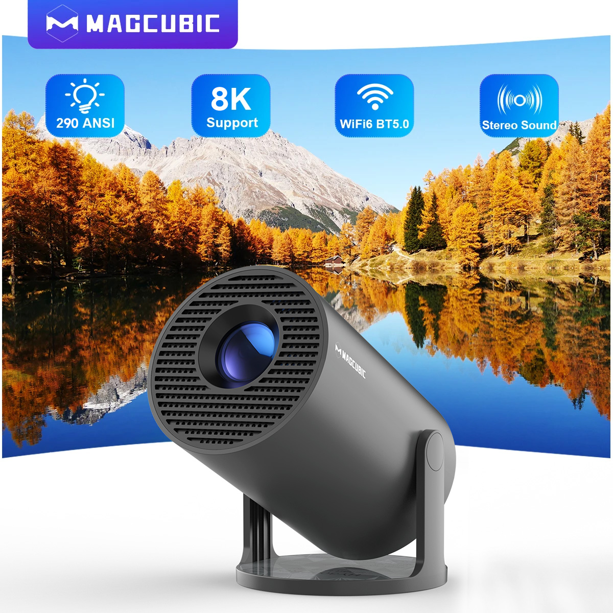 Home Cinema Setup - Magcubic Projector Android14 8K 1280*720P HY300