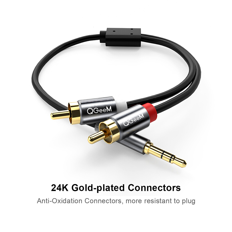 QGeeM RCA Cable 2RCA to 3.5 Au – Home Cinema Amplifier recenzja i cena