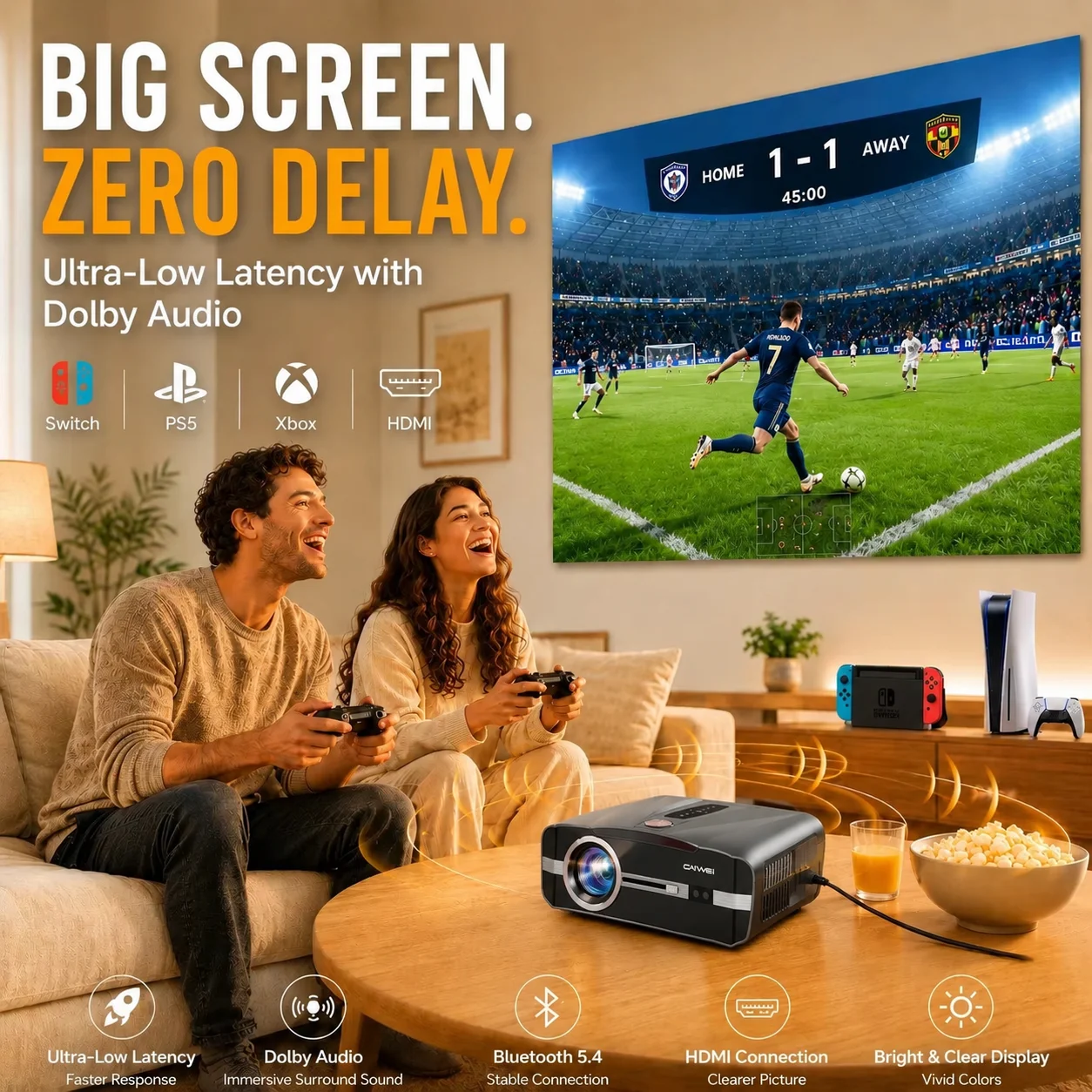 4K Smart Projector Native 1080 – Home Cinema Focal recenzja i cena