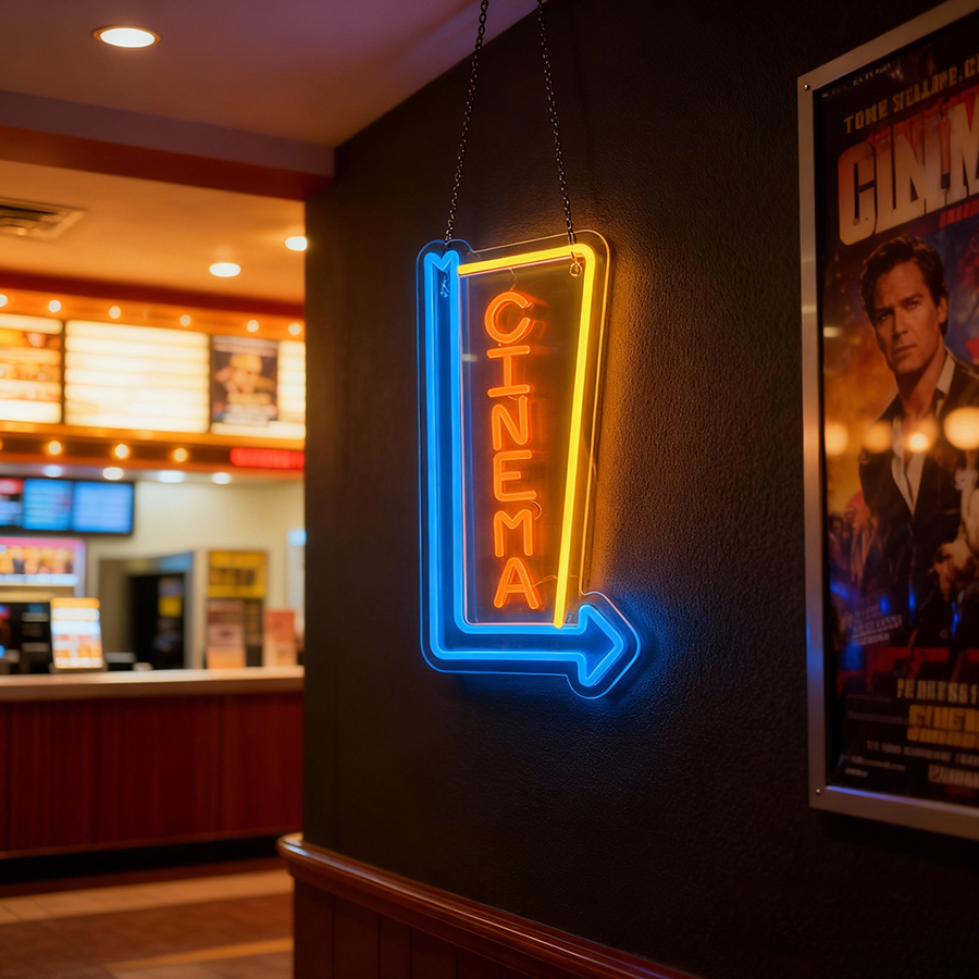 Cinema Arrow LED Neon Sign USB – Home.Cinema Orange recenzja i cena