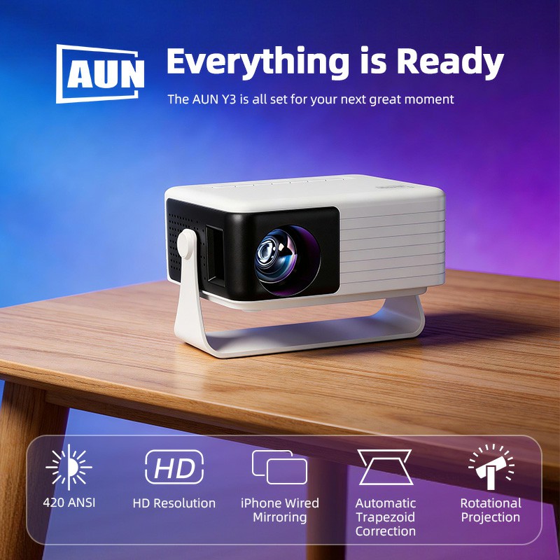 AUN Y3 MINI Projector Home The – Home Cinema Setup recenzja i cena