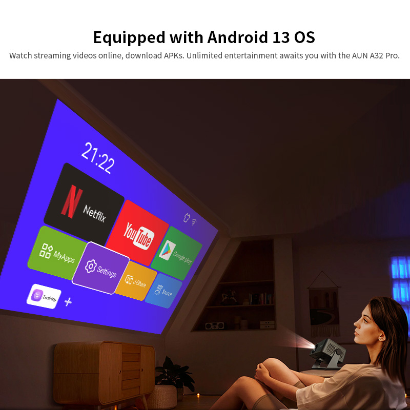 AUN A32 Pro Android 13 Project – Home Cinema Setup recenzja i cena