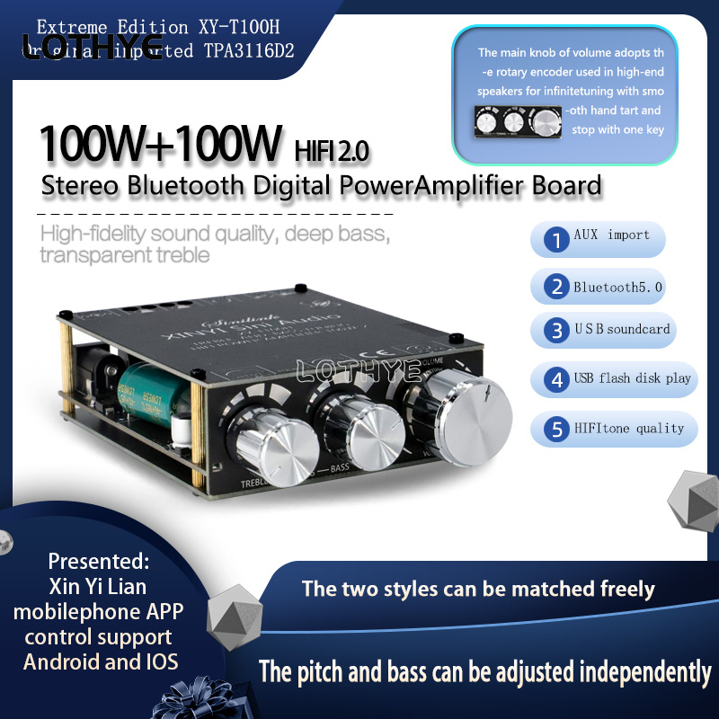 100w+100w Bluetooth 5.0 Power  – Home Cinema Amplifier recenzja i cena