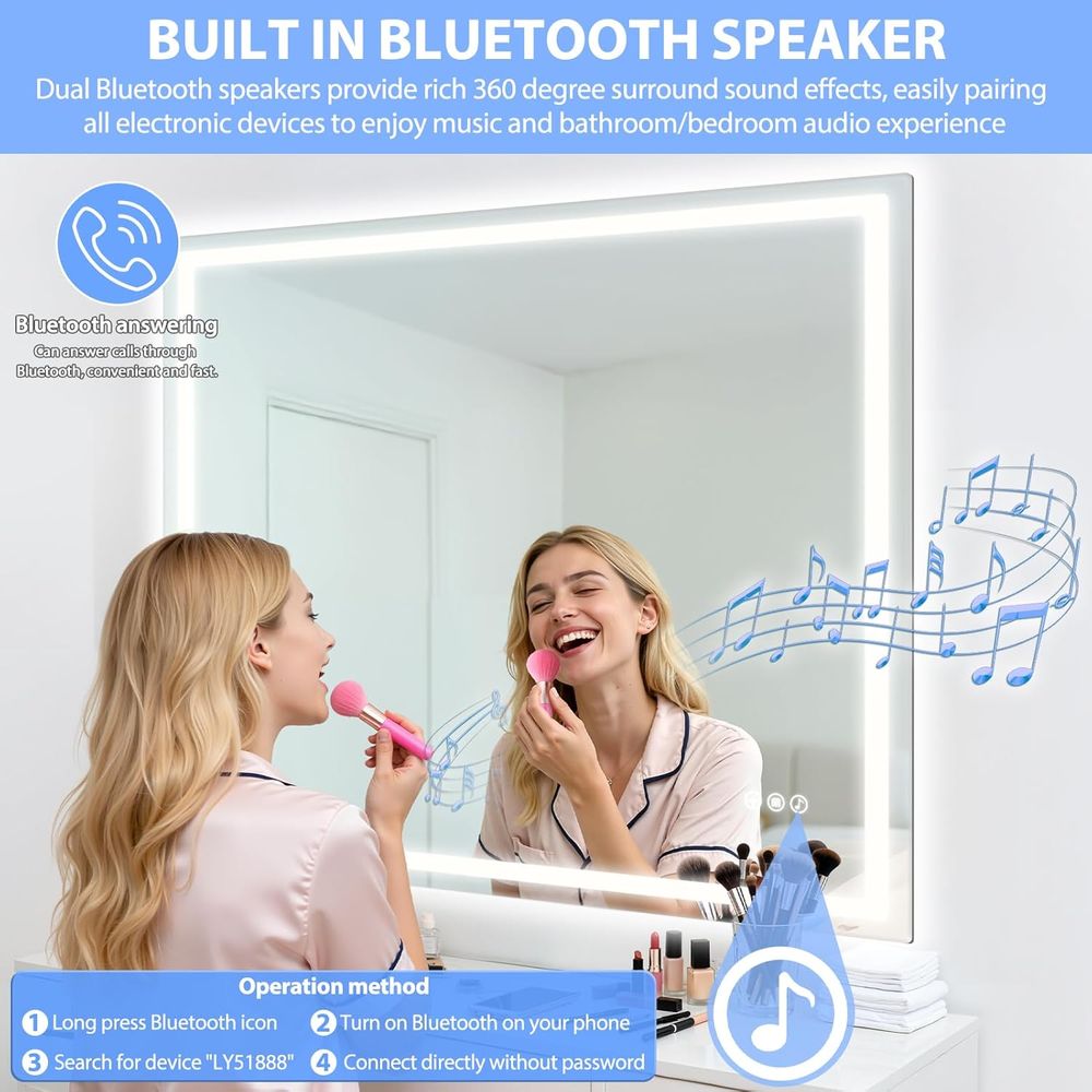 Wall-Mounted LED Vanity Mirror – Wall Mount Speaker recenzja i cena