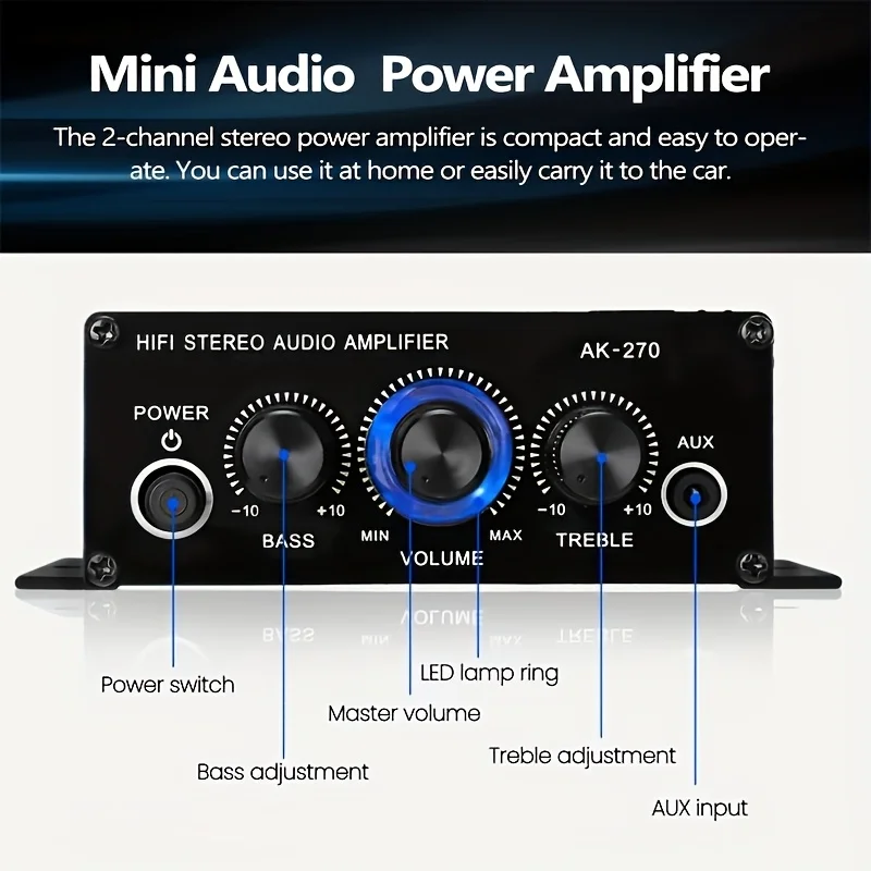 AK-270 400W Mini Power Amplifi – Home Cinema Amplifier recenzja i cena