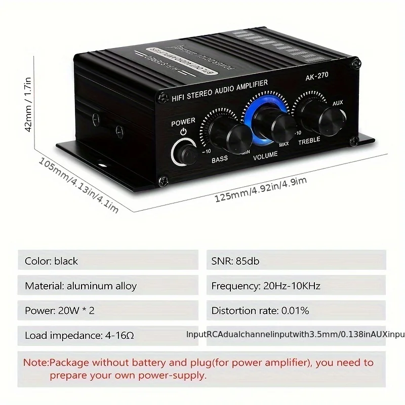 AK-270 400W Mini Power Amplifi – Home Cinema Amplifier recenzja i cena