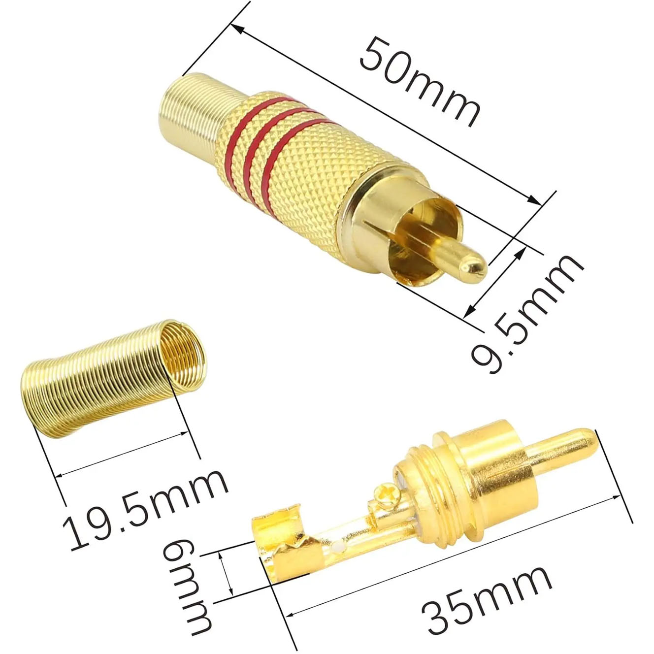 4PCS RCA Plug Gold Plated Sold – Video Home Cinema recenzja i cena