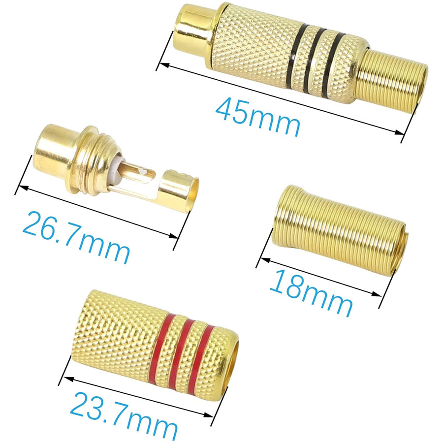 4PCS RCA Plug Gold Plated Sold – Video Home Cinema recenzja i cena