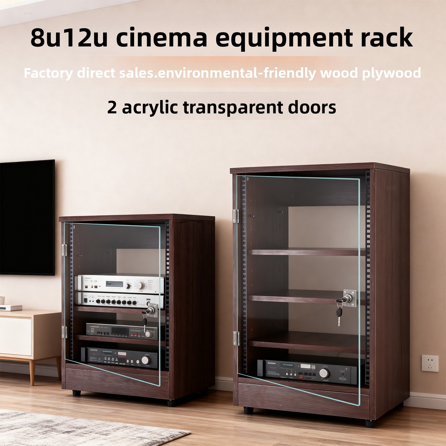 Front transparent door 8U - 16 – Home Cinema Amplifier recenzja i cena
